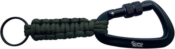Scipio Carabiner Twist Closure 20901C - Carabiner Clip for Keys and Water Bottle Keychain and Paracord Hook with Secured Clipping Gate - Green Cord