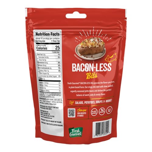 Fresh Gourmet Bacon-Less Bits / Bacon / 3.5 Ounce (Pack of 2) Salad Toppings