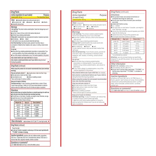 Tylenol Chewables + Liquid Bundle / 4 fl. oz / 1 Acetaminophen
