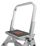 Utility Step Stool by Little Giant – 44"L x 22"W x 5.5"H, Aluminum, Black/Gray, Model 10310BA