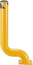 Global Industrial Offset Steel Bollard, 4-1/2" Dia. x 47"H, Yellow