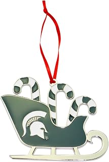 Michigan State Spartans Candy Cane Sleigh Christmas Ornament