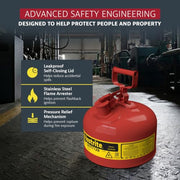 Justrite Red / 2.5 Gallon / Type I Gas Cans
