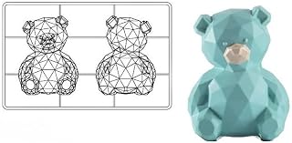 Martellato MA3014 Polycarbonate Chocolate Mold, Makes 1 Faceted Whole Teddy Bear 97mm x 130mm