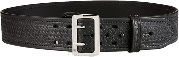 Aker Leather B01 Sam Browne Duty Belt, Full Leather-Lined, 2.25″ Wide | Two-Prong Chrome Buckle, Made in USA. Gun Belts