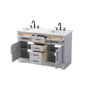 54" Double Bathroom Vanity in Grey by Elegant Kitchen and Bath – unspecified, Aluminum, Grey, Model VF85054DGR