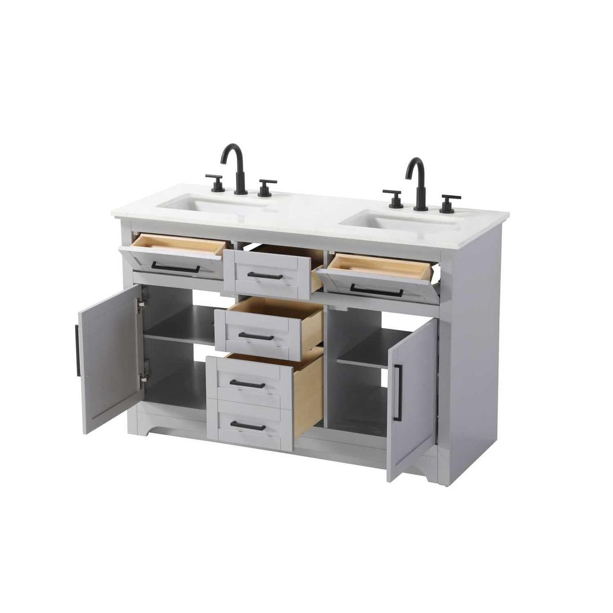 54" Double Bathroom Vanity in Grey by Elegant Kitchen and Bath – unspecified, Aluminum, Grey, Model VF85054DGR