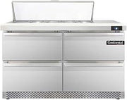 DL48-10-FB-D Designer Line Sandwich Unit, 48" W, With 10 Pan Top Openings, Front Breathing & Four Drawers