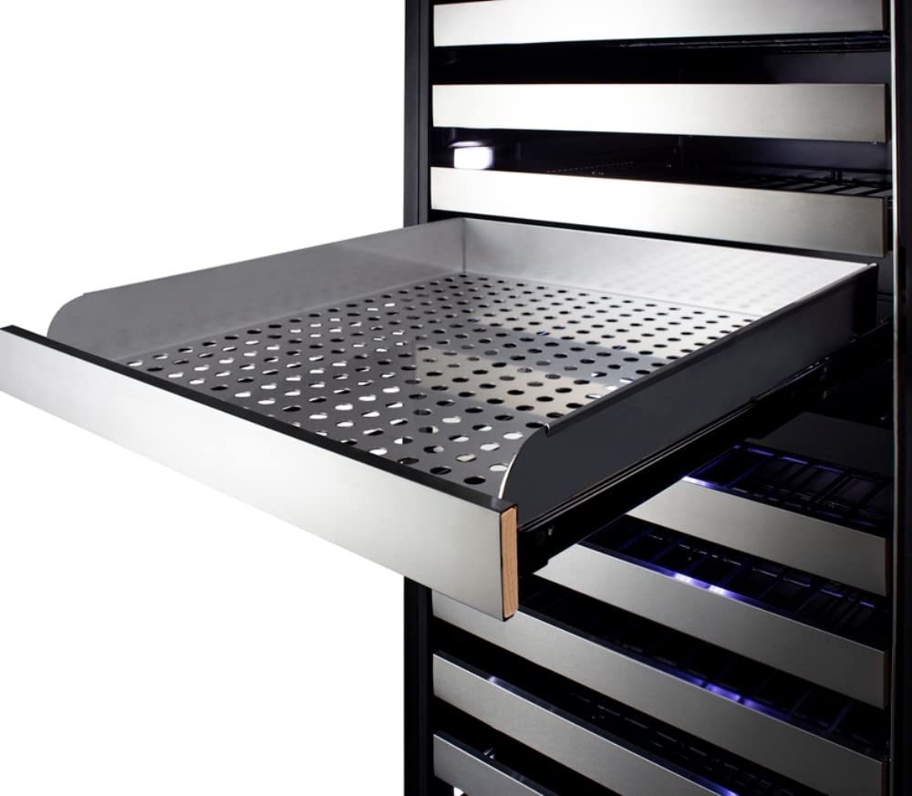 18 Inch Wide Shelving Kit for SWCP Wine Cellar; Durable Stainless Steel Construction; Perforated Design; Easy Use by Summit Appliance – 18 Inch, Stainless Steel, Model SHELFKITSWCP