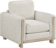Lexicon Echo Textured Chair with Natural Finish Solid Wood Legs in Beige