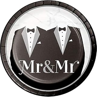 Creative Converting Mr. and Mr. Wedding Dessert Plates, 8 ct