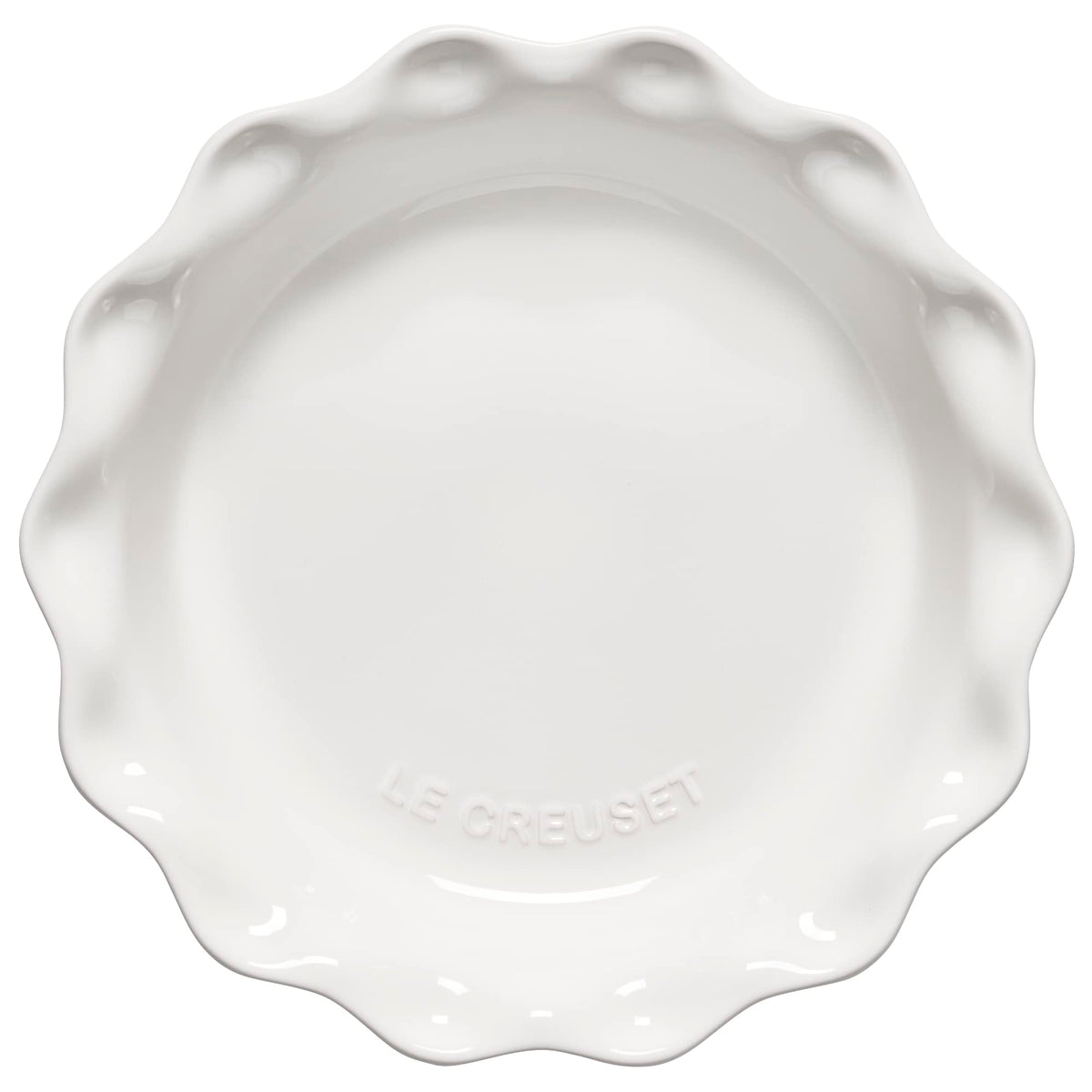 Le Creuset Stoneware Fluted Pie Pan, 9 Inch, White