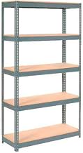 Global Industrial Extra Heavy Duty Shelving 48" W x 12" D x 96" H with 5 Shelves, Wood Deck, Gry