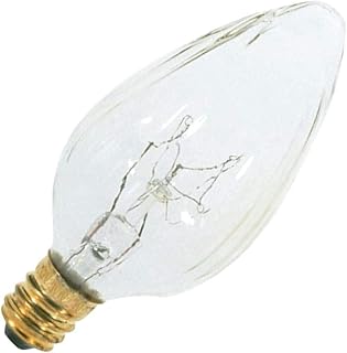 Satco S3360 120V Candelabra Base 15-Watt F10 Flame Bulb, Clear