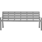 6' Outdoor Park Bench with Back by Global Industrial – 6'L, Steel, Gray, Model 436975GY