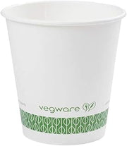 Vegware White Paper Coffee Cups, Disposable Coffee Cups, 10 oz, 1000 Count | Coffee tea drinks, Drink stations, to-go, Café office foodservice, PLA plant-based lining, Compostable, Fits 89-Series lids