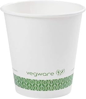 Vegware White Paper Coffee Cups, Disposable Coffee Cups, 10 oz, 1000 Count | Coffee tea drinks, Drink stations, to-go, Café office foodservice, PLA plant-based lining, Compostable, Fits 89-Series lids