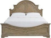 Starlight Canyon Home White Oak Veneer Panel Bed, King Bed Frame with Headboard and Footboard for King Size Bed