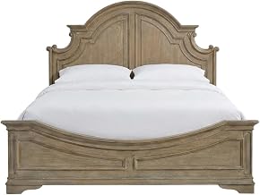 Starlight Canyon Home White Oak Veneer Panel Bed, King Bed Frame with Headboard and Footboard for King Size Bed