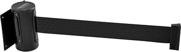 Global Industrial Wall Mount Retractable Belt Barrier, Black Powder Coated