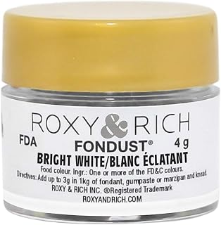 Roxy & Rich Fondust Powder Food Color Bright White, 4 Grams