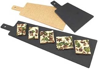 Cal Mil Black Tall Serving Board with Handle, 15.625 x 8 x .25 inch - 3 per case.