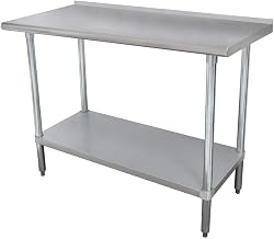Advance Tabco FMSLAG-363 Work Table, 36" W x 36" D, 16 Gauge 304 Stainless Top with 18 Gauge Adjustable Stainless Steel Undershelf