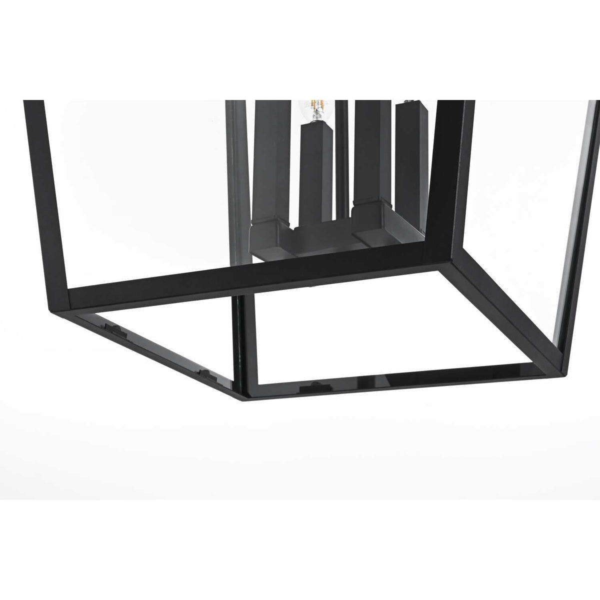 Oxford Four Light Outdoor Pendant Black by Lighting Design – Iron, Black, Model OD334H27BK
