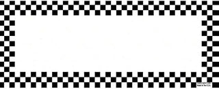 HUBERT Retail Price Sign Cards White Cards with Black Checkerboard Border - 5" L x 2" H 100 Per Pack