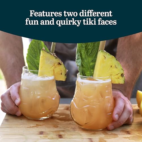 Libbey Tiki Faces / 4 Count (Pack of 1) / Tiki Mixed Drinkware Sets