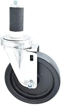 BK Resources 5" Polyolefin 1-1/4" Expanding Stainless Steel Stem Swivel Caster for Work Tables, NSF, 300lb Capacity Per Wheel