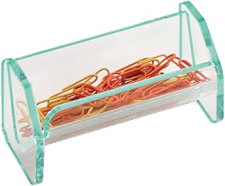 Lorell Paper Clip Holder, Clear/Green (LLR80660)