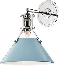 Hudson Valley Lighting MDS350-PN/BB Painted No.2-1 Light Wall Sconce, Polished Nickel/Blue Bird Finish, 11.00x12.00x9.50