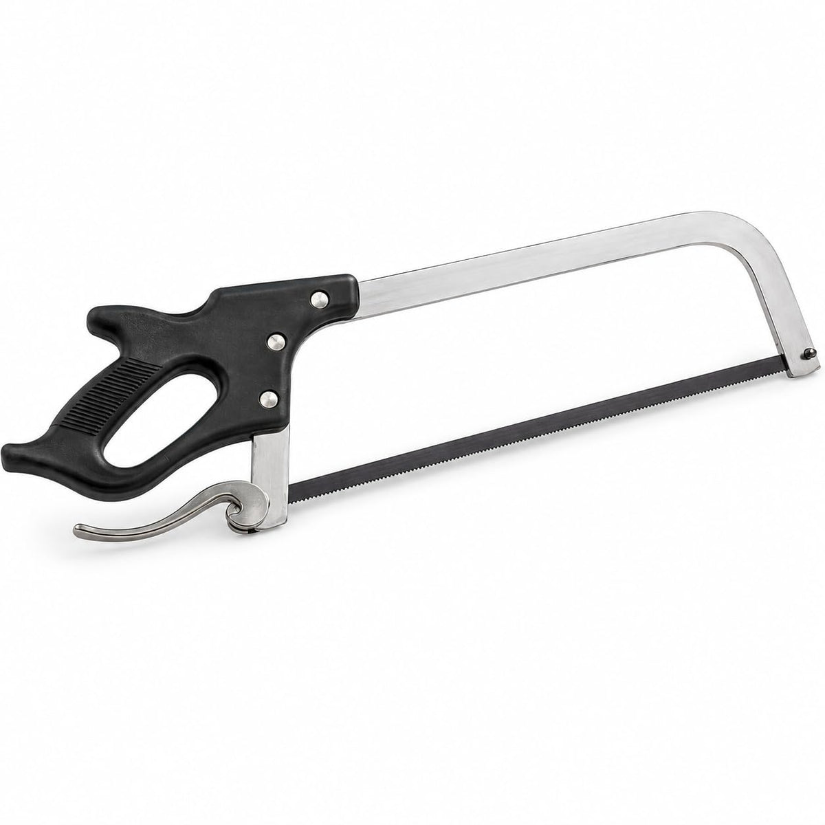 Glownary 16-Inch Stainless Steel Butcher Hand Saw with Ergonomic Grip – Camlocking Blade Tensioner, Manual Operation, 10 TPI Blade for Meat Processing