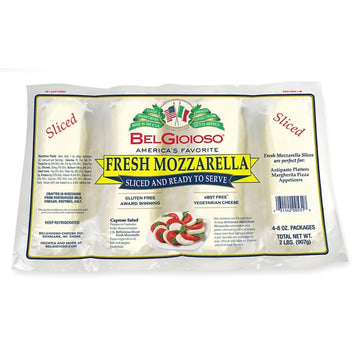 Fresh Sliced Mozzarella Cheese by – 32 Ounce (Pack of 1)
