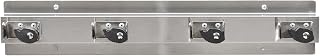Ex-Cell Kaiser 333-4 SS Stainless Steel Mop and Broom Holder with 4 Rubber Cams, 24" Width x 3" Depth x 4" Height