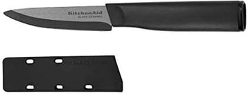 KitchenAid Classic Ceramic Paring Knife with Custom-Fit Blade Cover, Sharp Kitchen Knife, Dishwasher-Safe, 3.5-Inch, Black