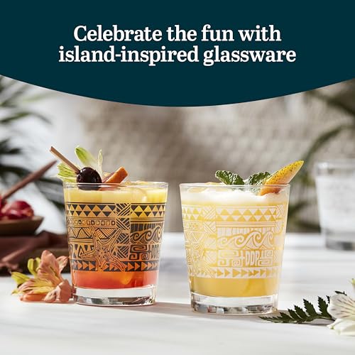 Libbey Tiki Rocks White / 13 Ounces / Tiki Old Fashioned Glasses