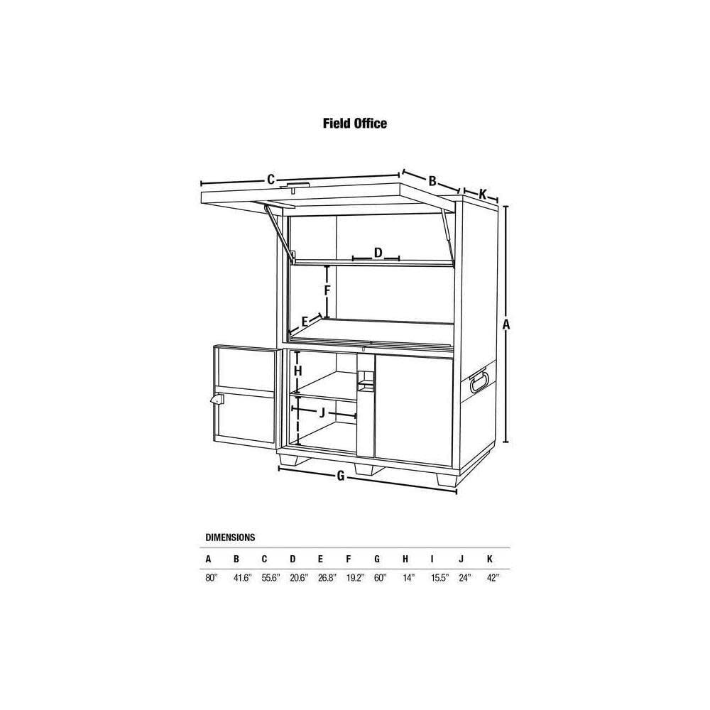 Box, Field Office (), Storage (8060DLX) by Greenlee – 16 gauge steel, Green