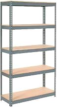 Global Industrial Extra Heavy Duty Shelving 48" W x 12" D x 72" H with 5 Shelves, Wood Deck, Gry