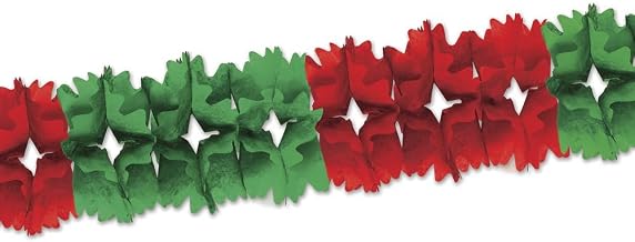 HUBERT Paper Garland Red/Green Arch - 12'L