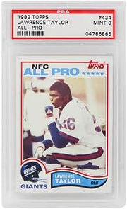 Lawrence Taylor (Giants) 1982 Topps Football #434 RC Rookie Card - PSA 9 MINT (B)