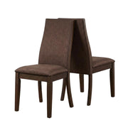 Polyester Upholstered Dining Chairs Set of by Furnifact – Upholstered, Brown, Pack of 2