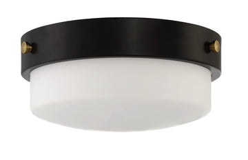 Oak Street 12" Flushmount Flat Black by Craftmade – 11" Width, Glass, Flat Black, Model X3212-FB