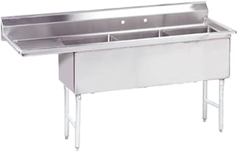 Advance Tabco FC-3-1818-18L 18" x 18" 3 Compartment Sink