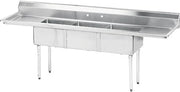 Economy 84" x 26" Triple Fabricated Bowl Scullery Sink
