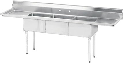 Economy 84" x 26" Triple Fabricated Bowl Scullery Sink