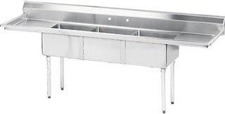 Economy 84" x 26" Triple Fabricated Bowl Scullery Sink