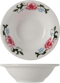Tuxton Western Rose 3-1/2-Ounce Fruit Dish, Case of 36; Scratch Resistant; Chip Resistant; Lead & Cadmium Free; Dishwasher, Microwave, Oven Safe