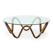 Lassen - Modern Glass & Walnut Coffee Table by Limari Home – Glass, Walnut, Model LIM-78041